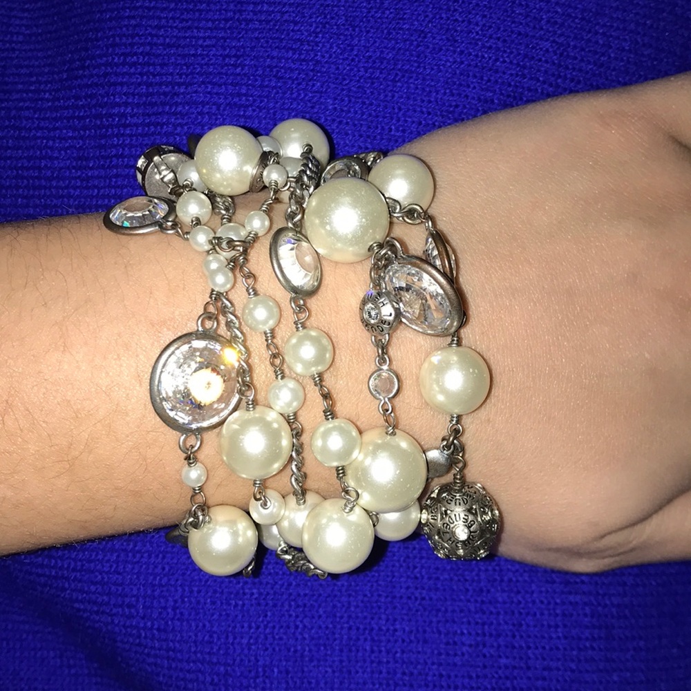 Henri Bendel crystal and pearl bracelet